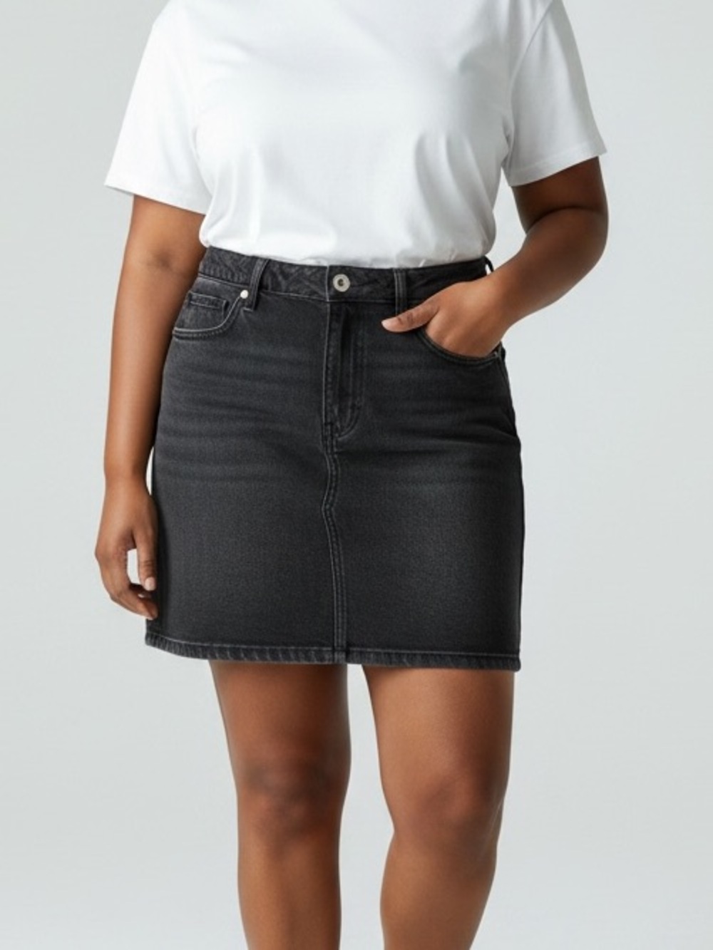Zara Denim Mini Skirt Black Wash